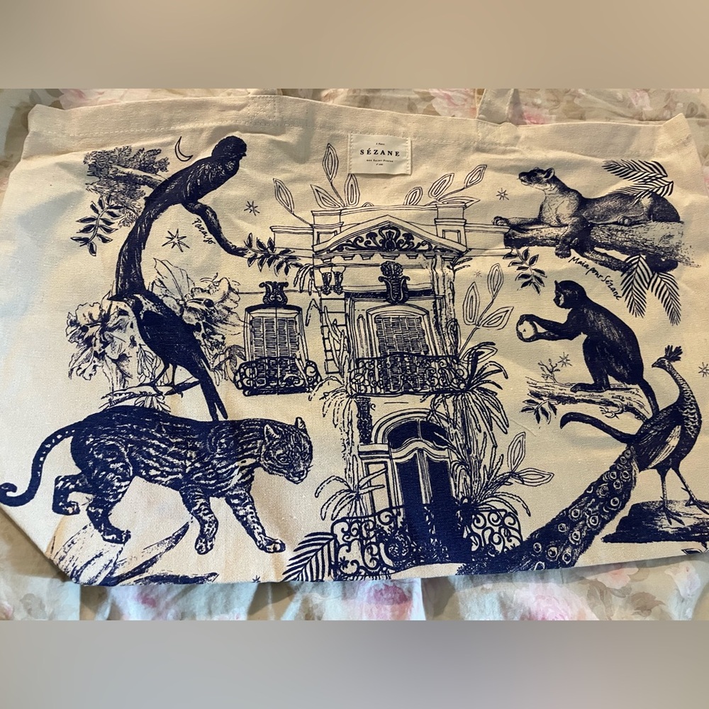 Never used Sezane canvas animal jungle tote
